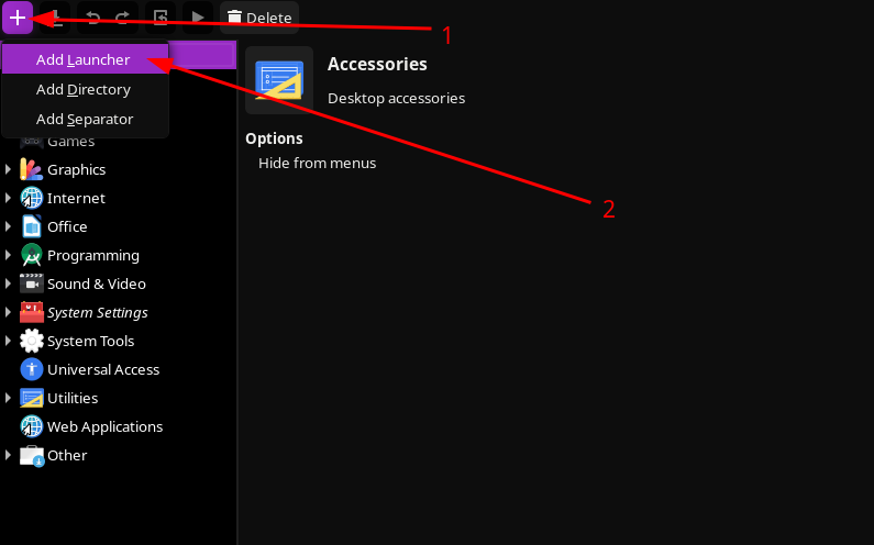 MenuLibre add launcher